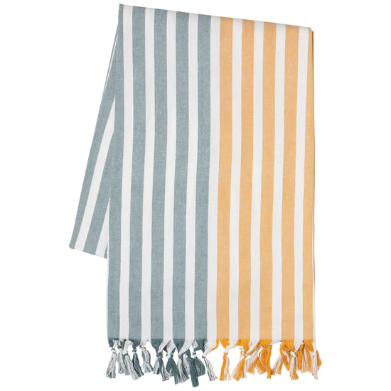 Danica Caban Stripe Tablecloth - Lagoon Ochre / 60x90"