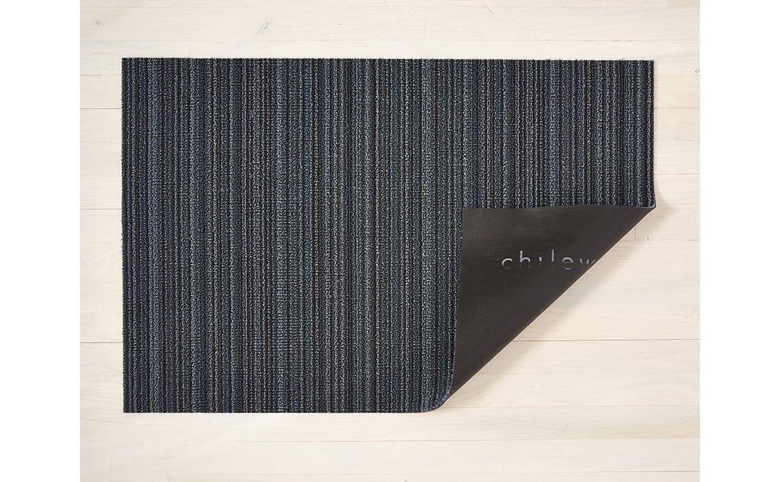 Chilewich Indoor Outdoor Shag Mat - Skinny Stripe / Blue / 36x60"