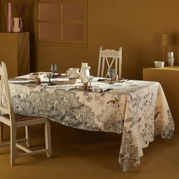 Garnier-Thiebaut Tablecloth - Monochrome Fusain 61"x102"