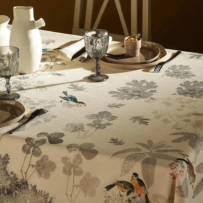 Garnier-Thiebaut Tablecloth - Monochrome Fusain - 61 x 61" Square
