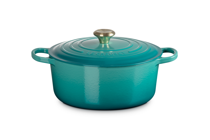 Le Creuset 6.7L Signature Round French Oven - Bleu Riviera