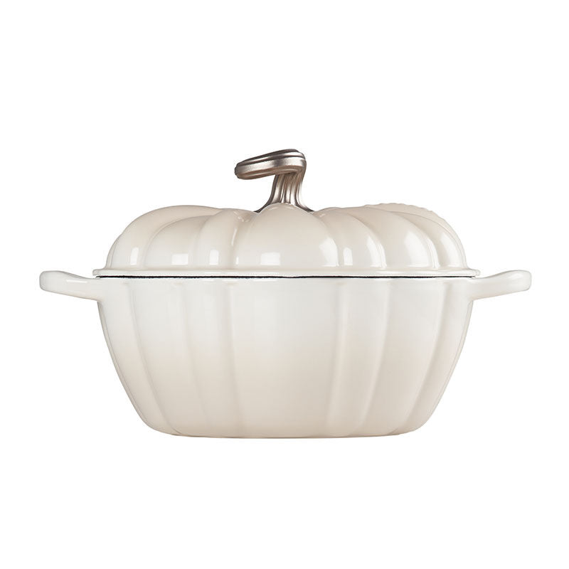 3.7L Pumpkin Shape Cast Iron Dutch Oven With Stainless Steel Knob