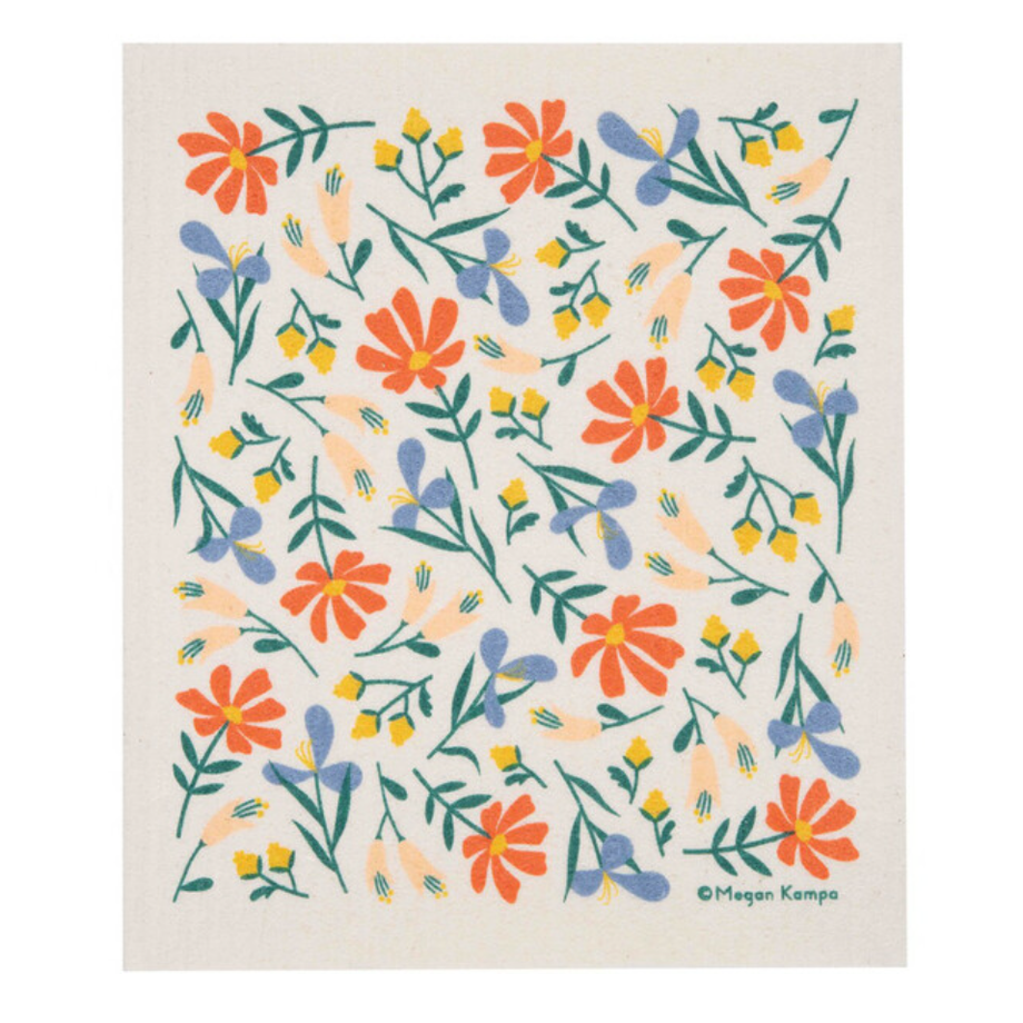 Cose Nuove Swedish Dishcloth MK Mayflowers - White