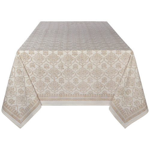 Danica Heirloom Block Print Cotton Tablecloth - Lotus / 60x90"