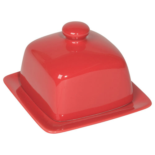 Now Designs Square Stoneware Butter Dish - Red