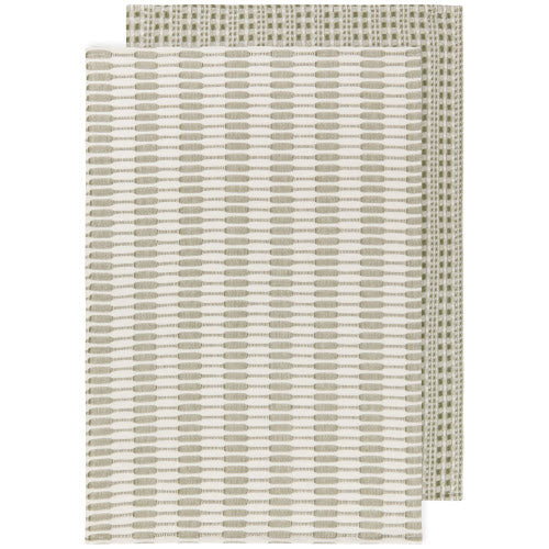 Danica Heirloom Textured Abode Dishtowel - Set of 2 / Olive