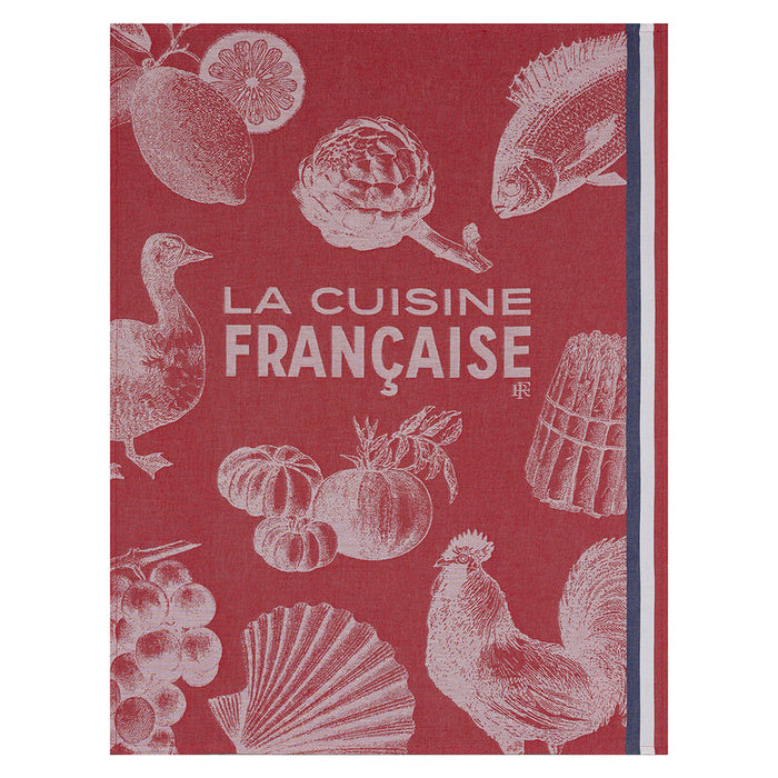 Jacquard Français Cotton Tea Towel - Gastronomie Red