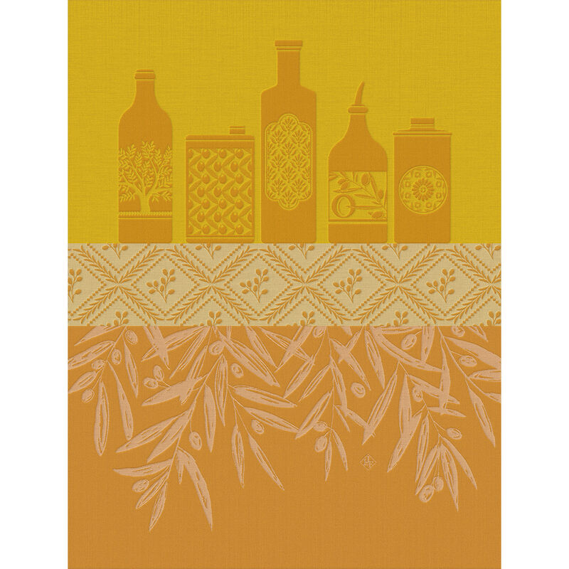 Jacquard Français Cotton Tea Towel  - Huiles provençales / Jaune