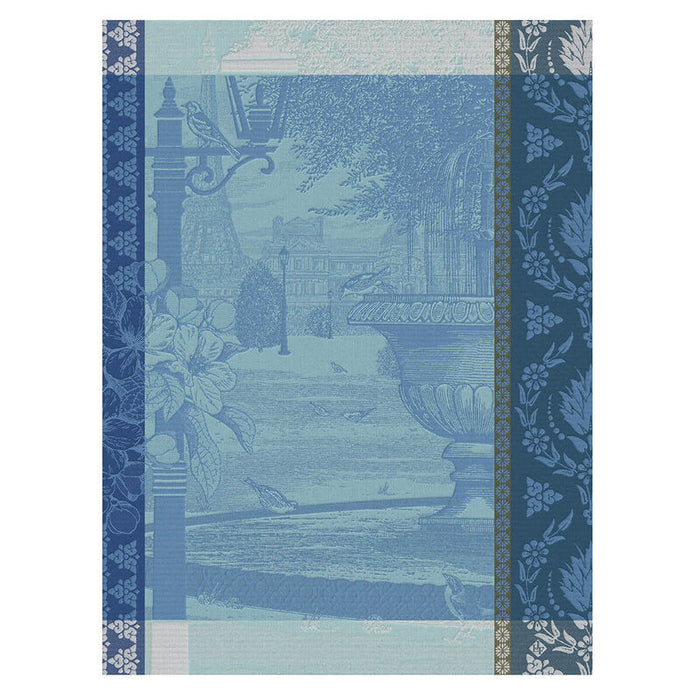 Jacquard Francais Tea Towel Jardin Parisien 100% Cotton - Blue / 24" x 31"