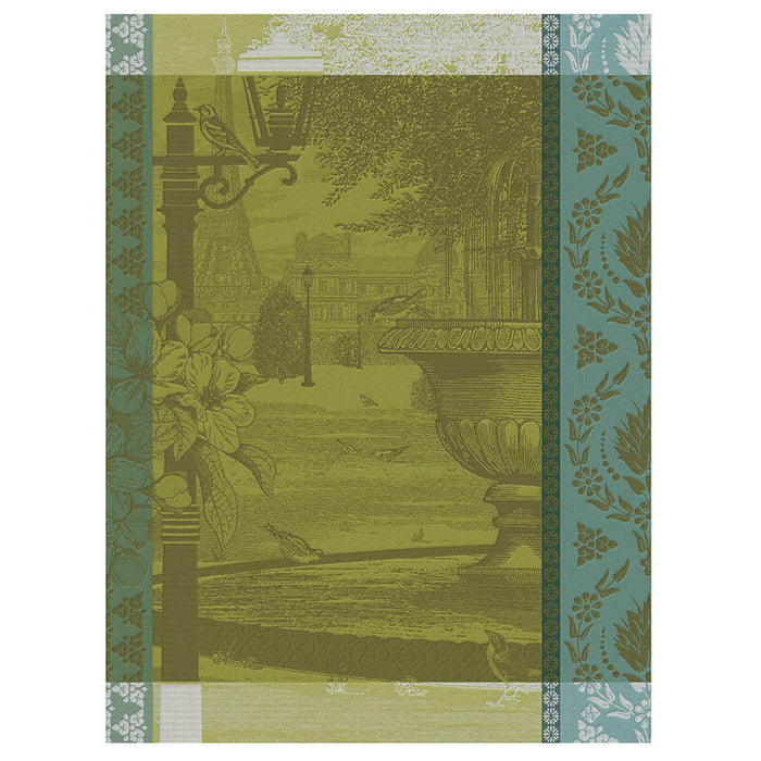 Jacquard Francais Tea Towel Jardin Parisien 100% Cotton - Green / 24" x 31"