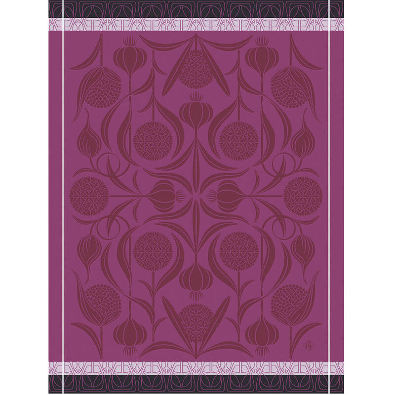 Jacquard Français Cotton Tea Towel  - L'ail Rose