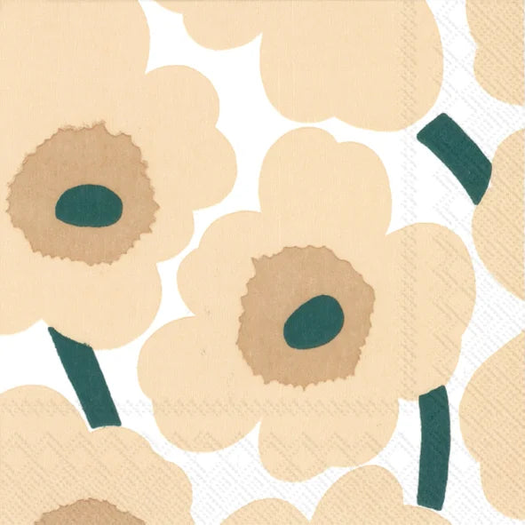 Marimekko Paper Cocktail Napkins - UNNIKO Linen Green