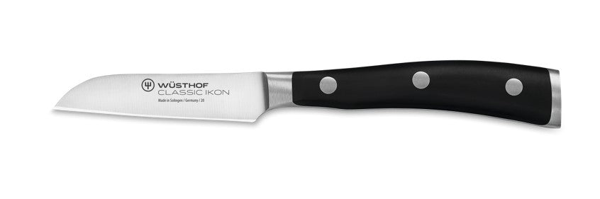 Wusthof Classic Ikon 3" Flat Cut Paring Knife - Black