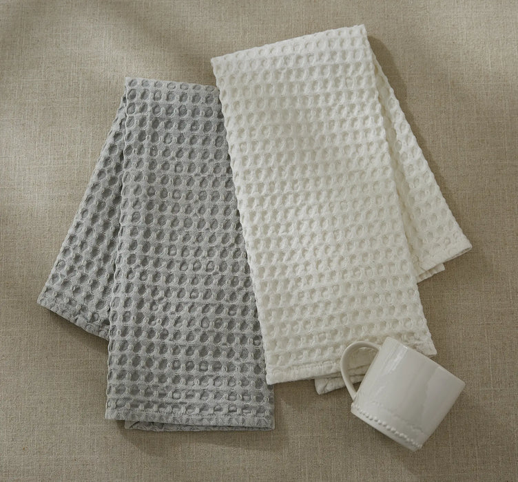 Split P Cotton Serviette en tissu de gaufre - Blanc blanc