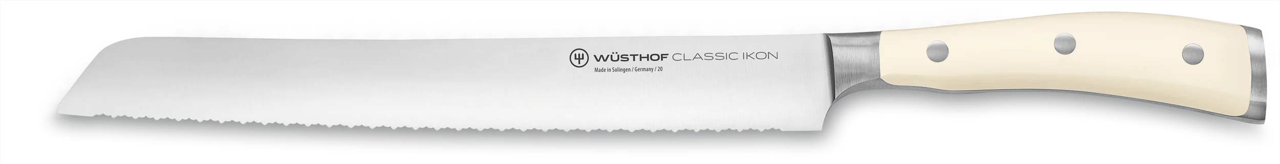 Wusthof Classic Ikon 9" Bread Knife Double Serrated - Creme