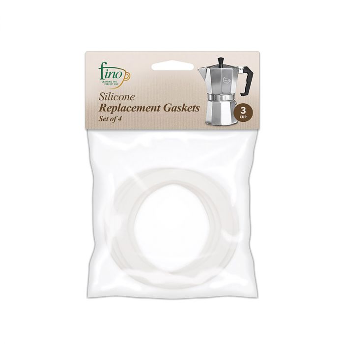 Fino Stovetop Espresso Replacement Set of 4 Washers/Gaskets - 3 Cup