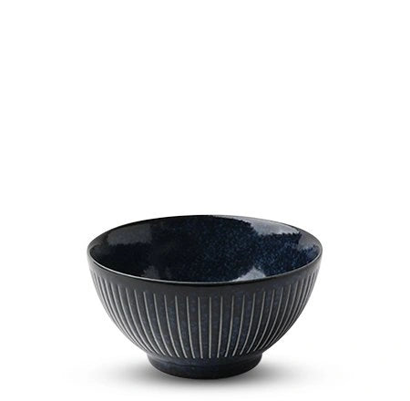 Miya 4.75 Namako Tokusa Rice Bowl - Deep Blue