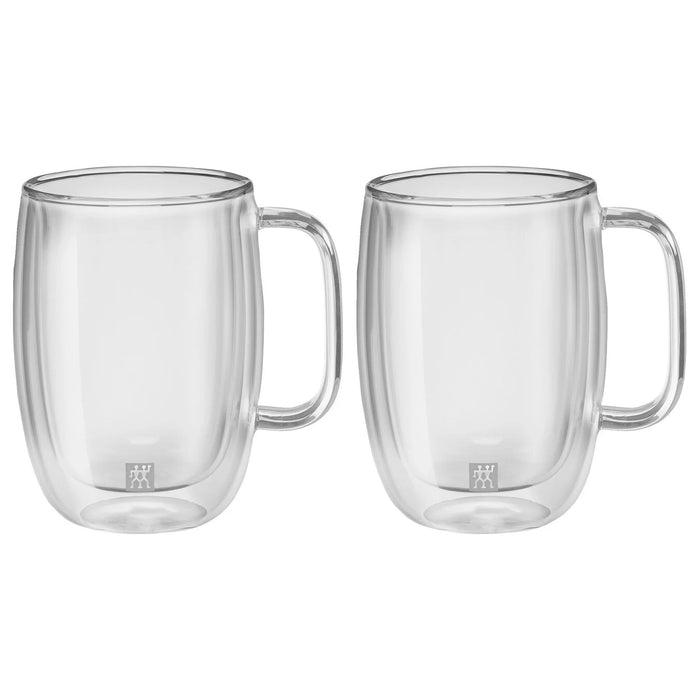 ZWILLING SORRENTO 2 PIECE DOUBLE-WALLED GLASS SET - Latte with Handle 450ml