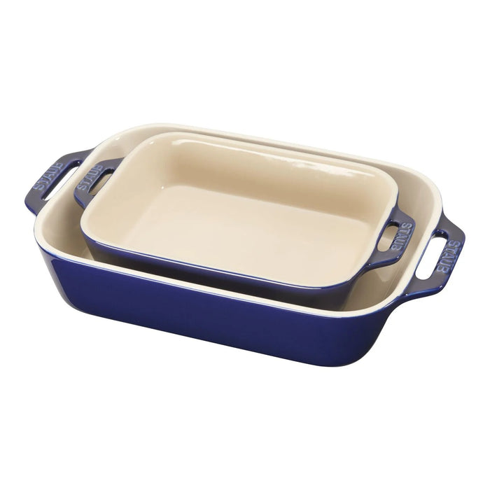STAUB Ceramic Ovenware set, 2 Piece | rectangular | blue