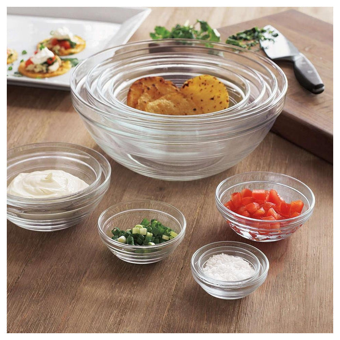 Duralex Lys Glass Stackable Mixing Bowl - Set of 9
