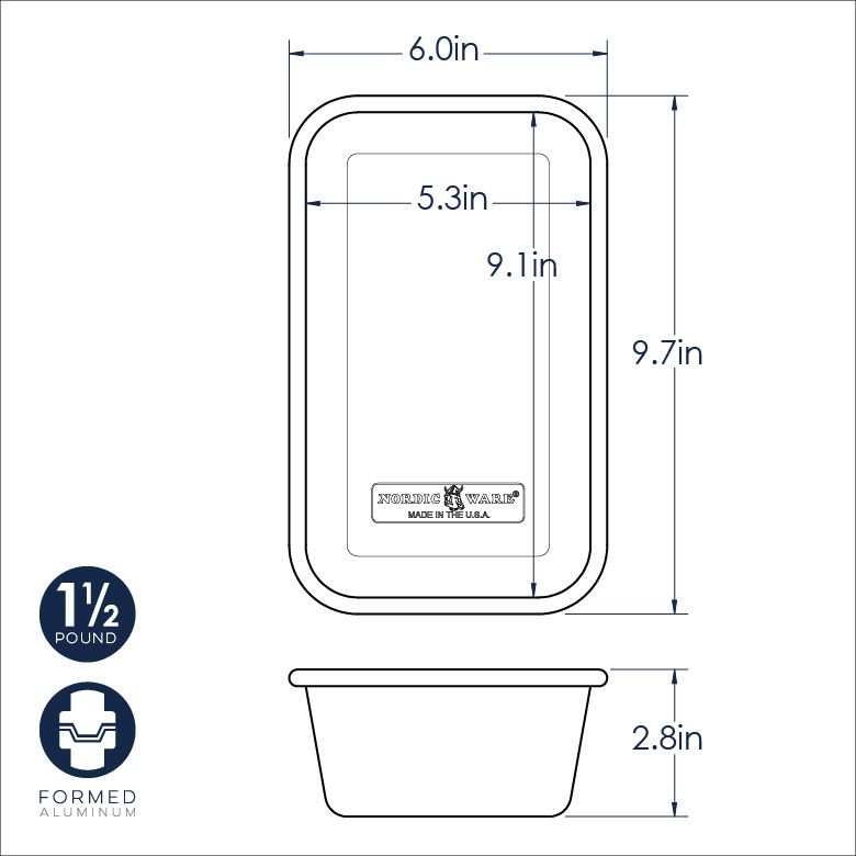 Nordic Ware 1.5 Pound Naturals Aluminum Loaf Pan
