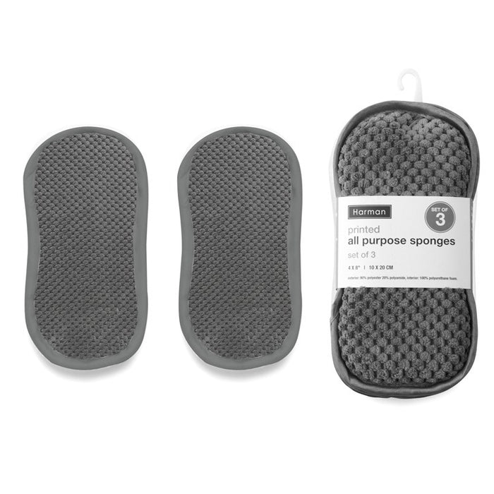 Harman Luxe Plush Scrubber Sponge - Set de 3 / Charcoal