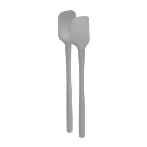 Tovolo Flex-Core All Silicone Mini Spatula & Spoonula Set - Oyster Grey