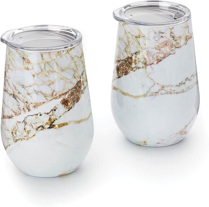 Outset Wine Tumbler, Set of 2 - Copper Marble