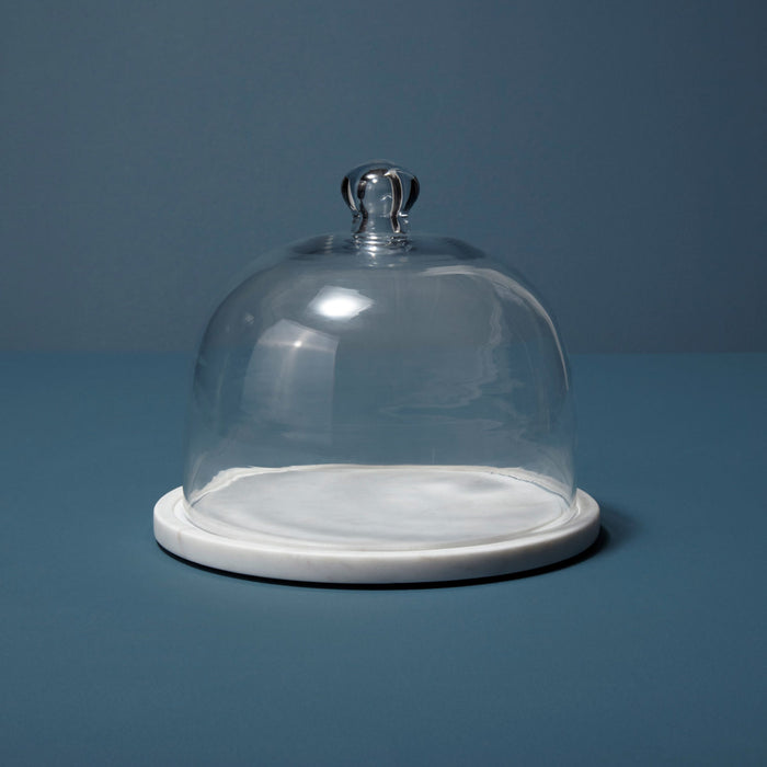 Be Home White Marble & Glass Cloche
