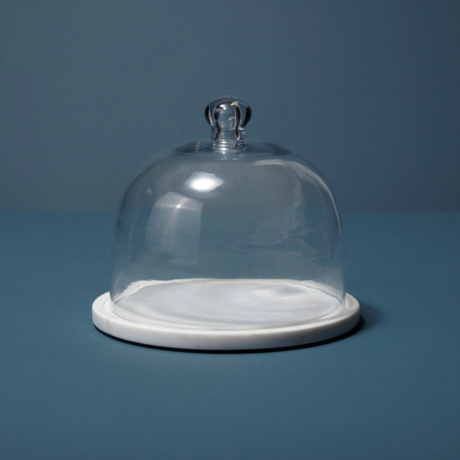 Be Home Cloche en marbre blanc et verre