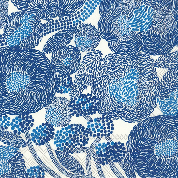 Serviettes de cocktail Marimekko - MYNSTERI crème bleu