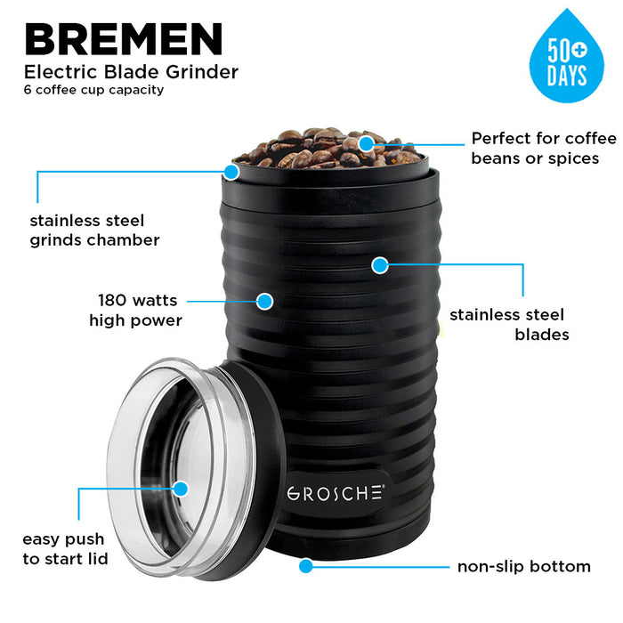 Grosche BREMEN ELECTRIC Blade Coffee Grinder
