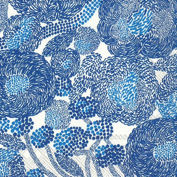 Marimekko Paper Lunch Napkins - MYNSTERI cream blue