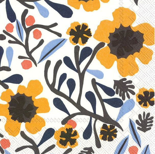 Serviettes de papier Marimekko - MYKERO jaune blanc