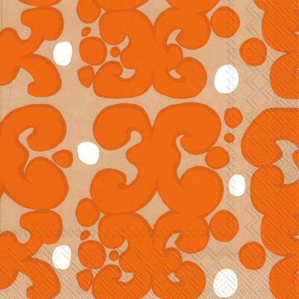 Marimekko Paper Cocktail Napkin - KEIDAS orange