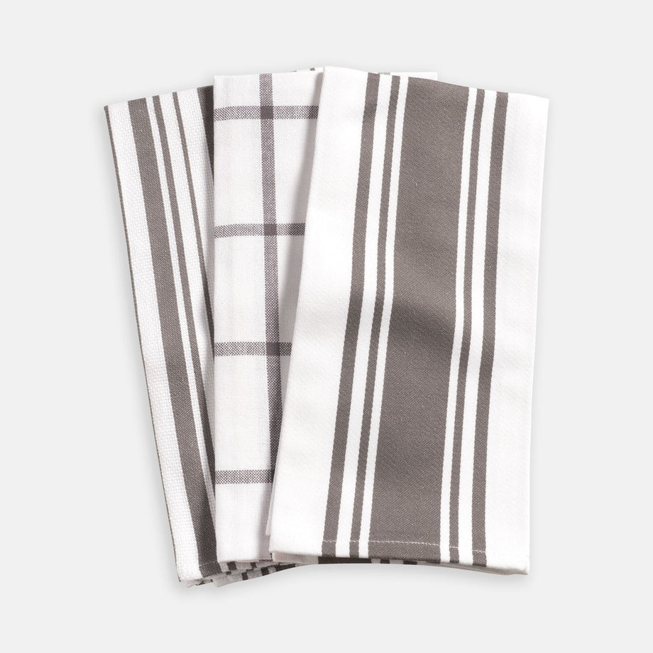 KAF Home Lot de 3 Serviettes Garde-Manger - Étain