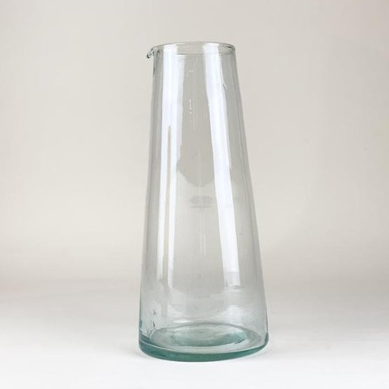 Moroccan Mouthblown Beldi Carafe - Large, Clear