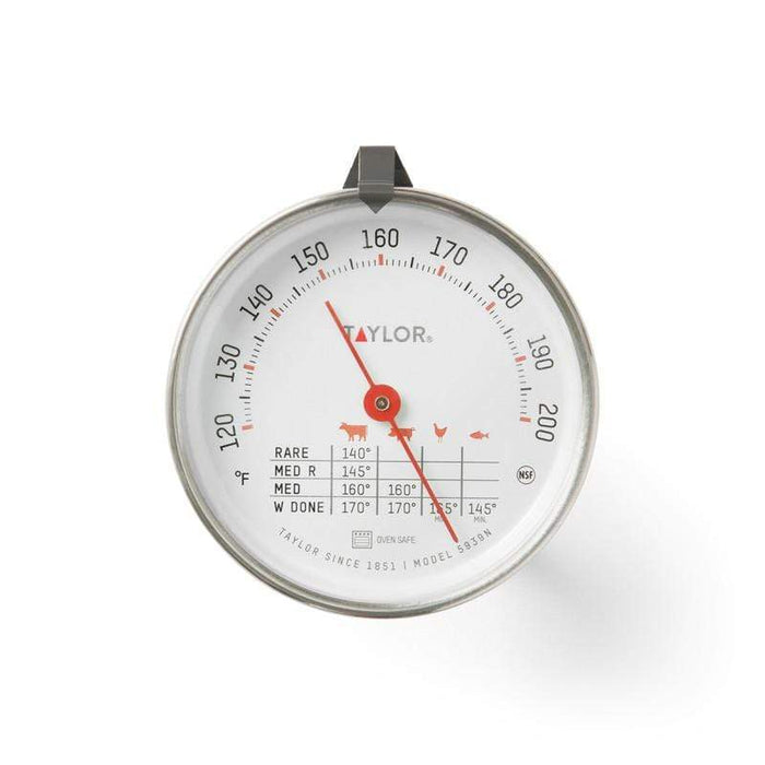 Taylor 3 Dial Leave-In Meat Thermometer with Meat Chart on Dial