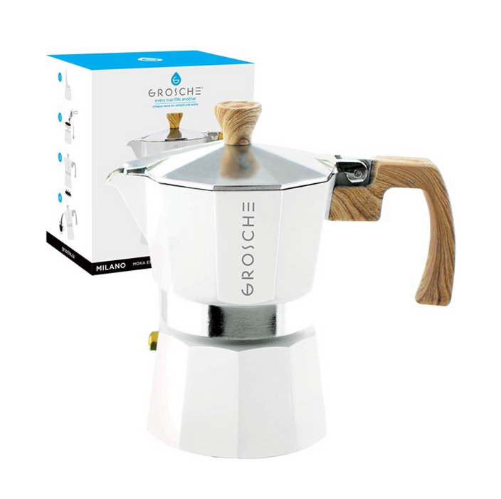 Grosche Milano Espresso Maker - Blanc / 6-Cup / 9.3 fl. oz