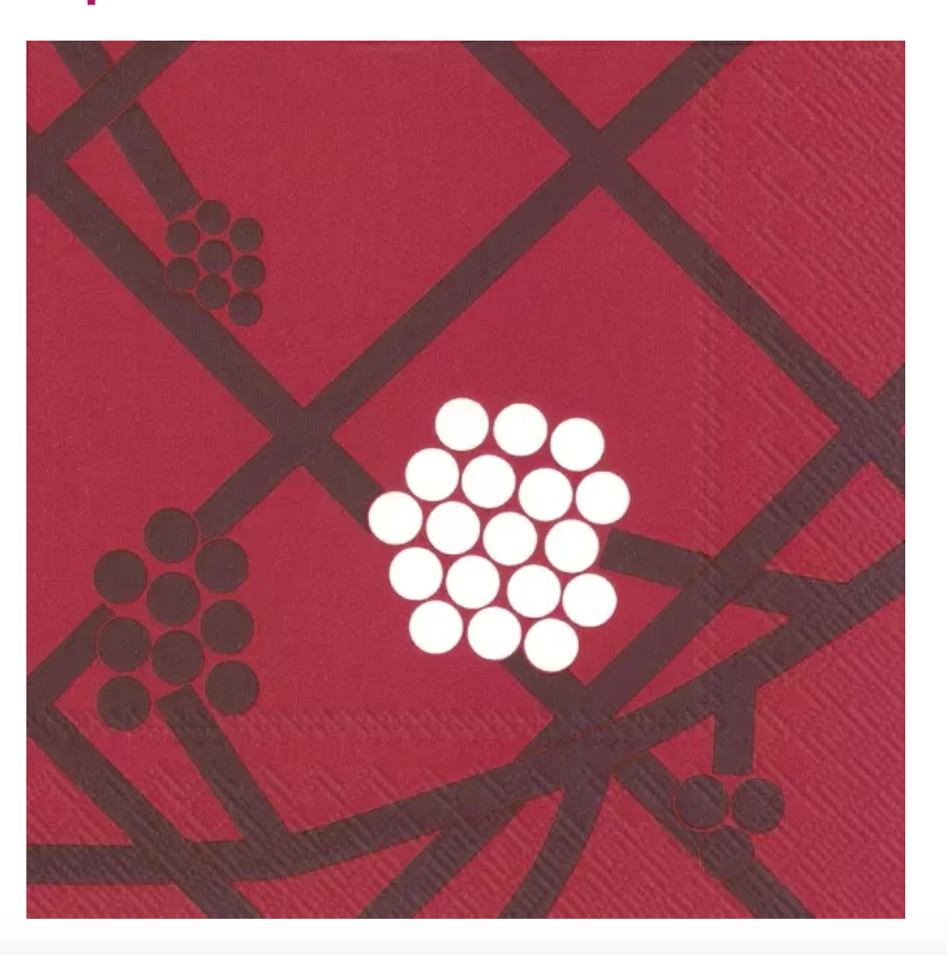 Serviettes de cocktail Marimekko - HORTENSIE rouge