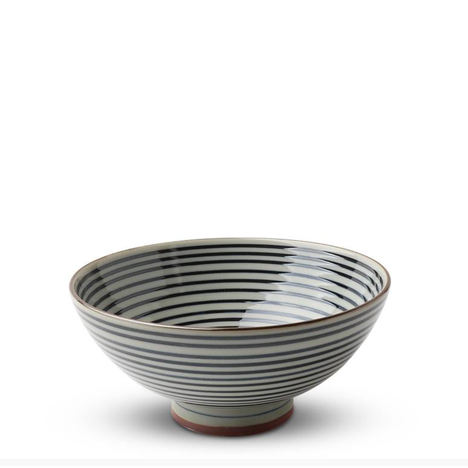 Miya Celedon Rice Bowl -  5.5" / Stripes