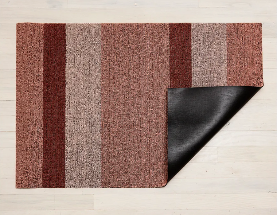 Chilewich Indoor Outdoor Shag Doormat - Bold Stripe / Peach / 18x28"