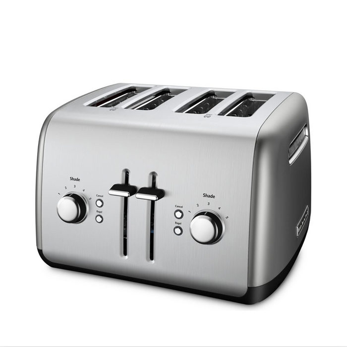 KitchenAid 4-Slice Toaster with Manual Lever - Contour Silver