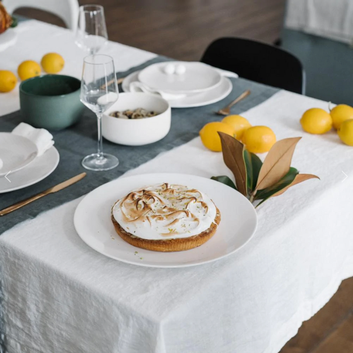 Linen Tales Linen Tablecloth - White / 10-12 ppl (140cm x 300cm)