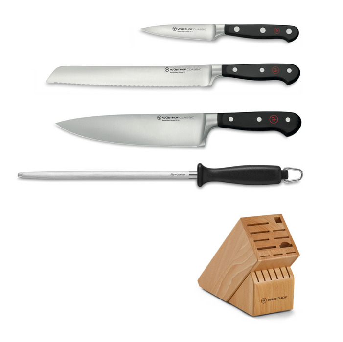 Wusthof Classic 5 piece Knife Set with Block