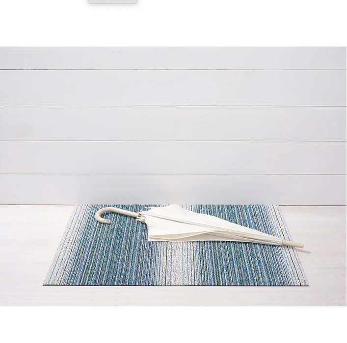 Chiliwich en plein air Shag Utility Mat - Fade / Lagoon / 24x36"