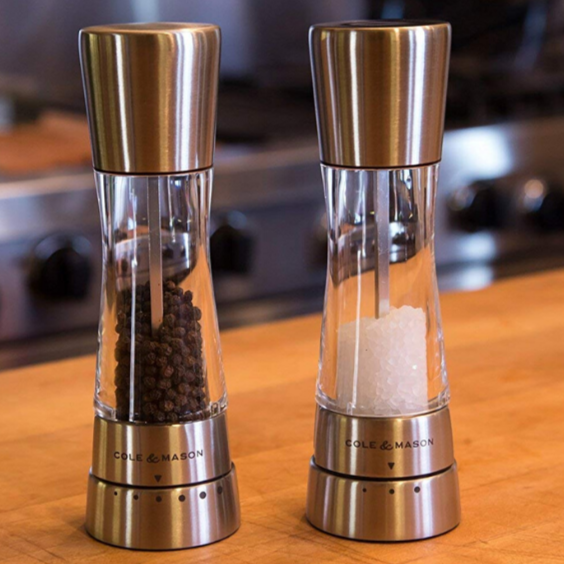 Cole & Mason Tap Salt and Pepper Grinder Set - Acrylic Clear