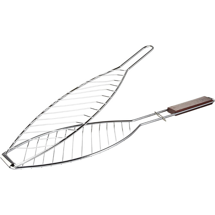 Outset Fish Grill Basket with Rosewood Handle
