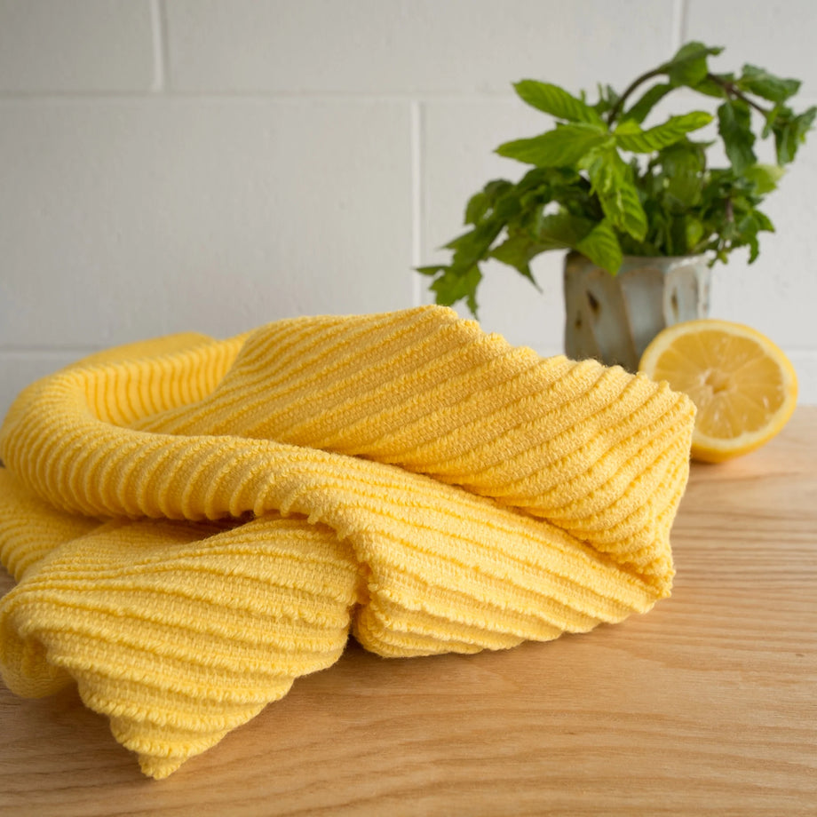 Danica Ripple Terry Cotton Dishtowel - Lemon