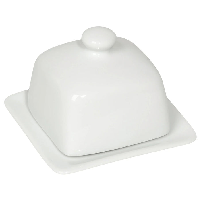 Now Designs Square White Stoneware Butter Dish